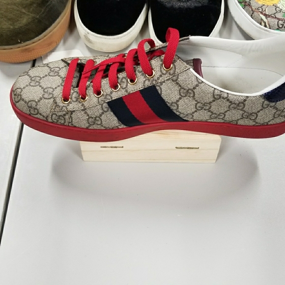 BEIGE GG Supreme New Ace Sneakers - Picture 2 of 5